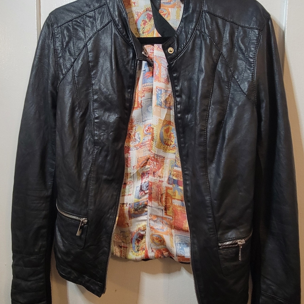 ARMA Lambskin Leather Panel Moto Jacket – EU 38 (US M)